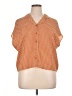 Maison d' Amelie 100% Polyester Houndstooth Orange Short Sleeve Blouse Size XL - photo 1