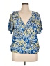 MELLODAY Blue Short Sleeve Blouse Size XL - photo 1