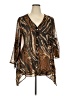 New Directions Animal Print Brown 3/4 Sleeve Blouse Size 2X - photo 1