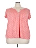 Assorted Brands Pink Short Sleeve Henley Size 3X - photo 1