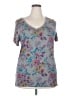 Torrid Floral Gray Short Sleeve T-Shirt Size 2X Plus (2) - photo 1