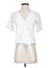 Madewell White Drapey Ottoman Jacquard Wrap Top Size S - photo 1