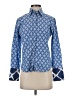 Tizzie 100% Cotton Print Blue Long Sleeve Blouse Size S - photo 1