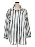 Shein Curve Stripes Silver 3/4 Sleeve Blouse Size 14 Plus (1) - photo 1
