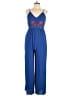 Oddi 100% Polyester Floral Blue Jumpsuit Size L - photo 1