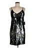 Express 100% Polyester Stars Silver Black Cocktail Dress Size M - photo 1