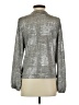 By Anthropologie Metallic Silver Long Sleeve Blouse Size S - photo 2