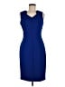 Calvin Klein Solid Blue Cocktail Dress Size 8 - photo 1