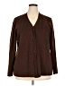 Reference Point 100% Acrylic Brown Cardigan Size 3X - photo 1