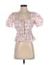 WAYF Pink Short Sleeve Blouse Size S - photo 1
