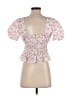 WAYF Pink Short Sleeve Blouse Size S - photo 2