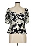 MNG Black Short Sleeve Blouse Size 8 - photo 1