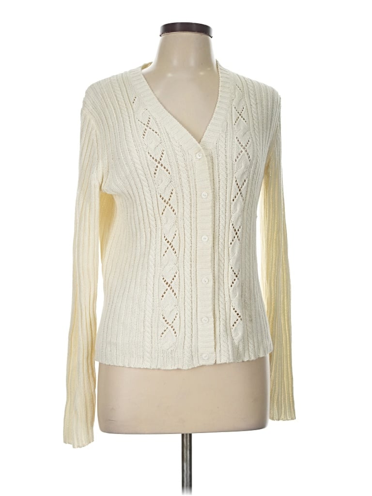 Pre-owned Rena Rowan Cardigan Sweater In Ivory