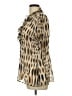East5th 100% Polyester Animal Print Brown Short Sleeve Blouse Size L - photo 5