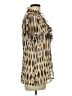 East5th 100% Polyester Animal Print Brown Short Sleeve Blouse Size L - photo 4