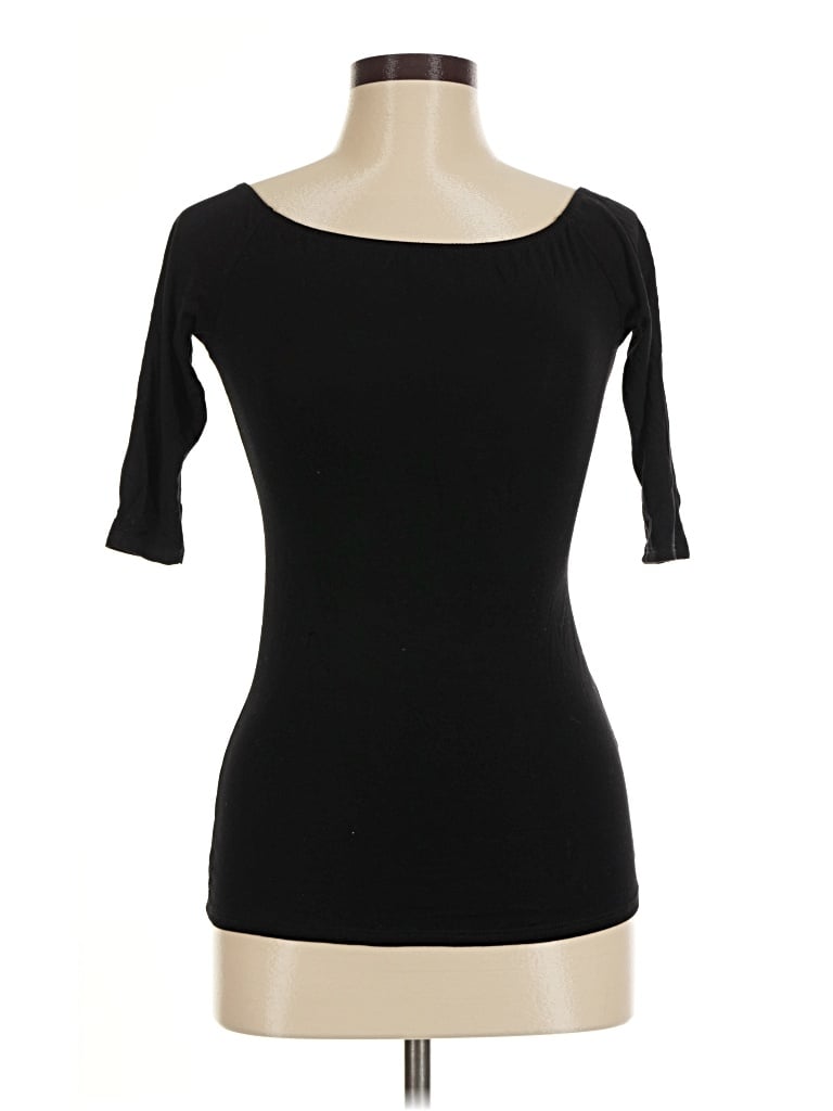 Pre-owned Lulus 3/4 Sleeve Top Black Boatneck Tops