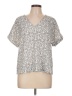 MELLODAY Silver Short Sleeve Blouse Size L - photo 1