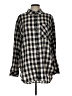 Sanctuary Checkered-gingham Black Long Sleeve Button-Down Shirt Size L - photo 1