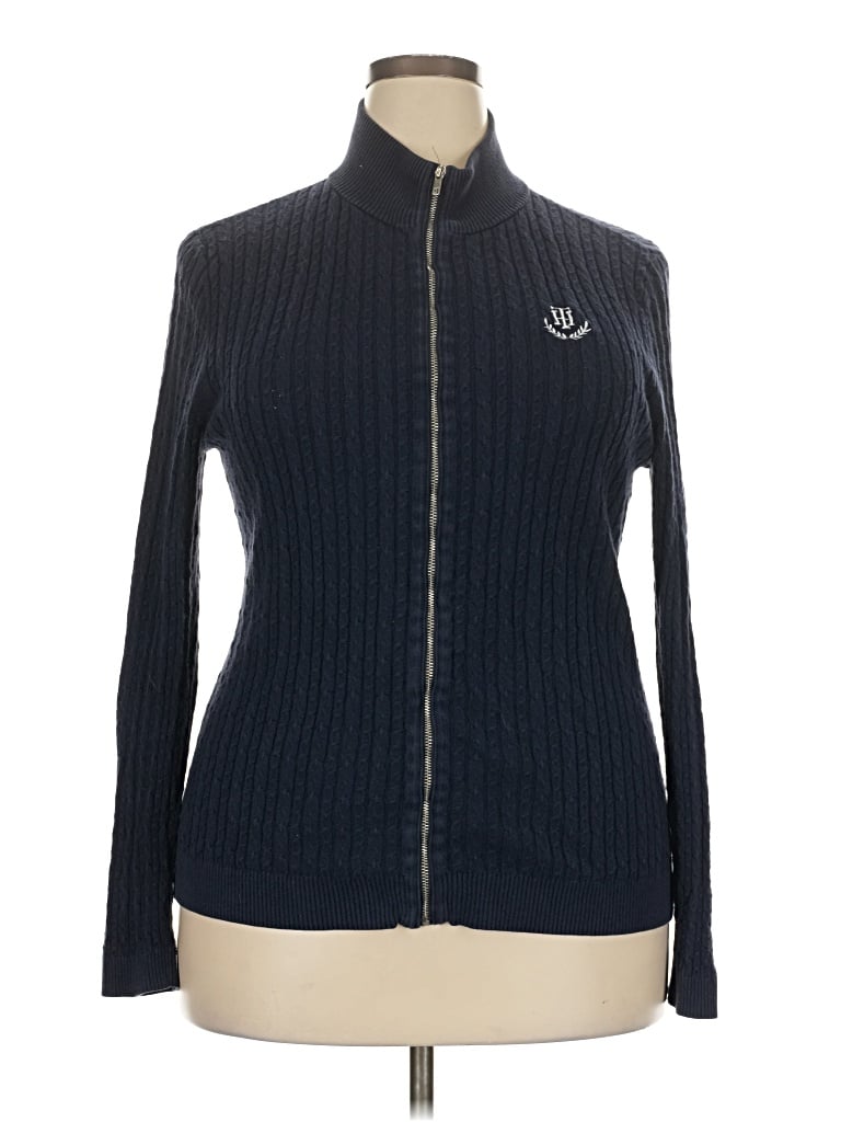 Pre-owned Tommy Hilfiger Cardigan Sweater In Blue