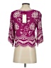 Solitaire 100% Rayon Purple 3/4 Sleeve Blouse Size S - photo 2