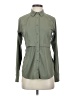 Athleta Solid Green Long Sleeve Button-Down Shirt Size XXS - photo 1