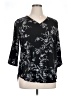 Taohuadao Black 3/4 Sleeve Blouse Size XL - photo 1
