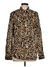 Tory Burch Animal Print Brown Long Sleeve Blouse Size 12 - photo 1