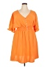 Indulge 100% Polyester Solid Orange Casual Dress Size 3X - photo 1