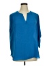 Chaus 100% Polyester Blue 3/4 Sleeve Blouse Size XL - photo 1