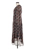 Ann Taylor LOFT 100% Polyester Floral Black Casual Dress Size 4 - photo 5