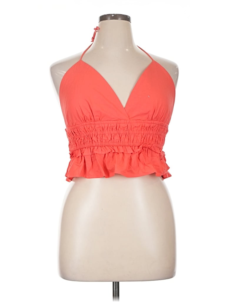 Pre-owned Sim & Sam Sleeveless Blouse In Orange