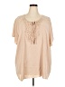 Shein Curve 100% Polyester Tan Short Sleeve Blouse Size 20 Plus (4) - photo 1