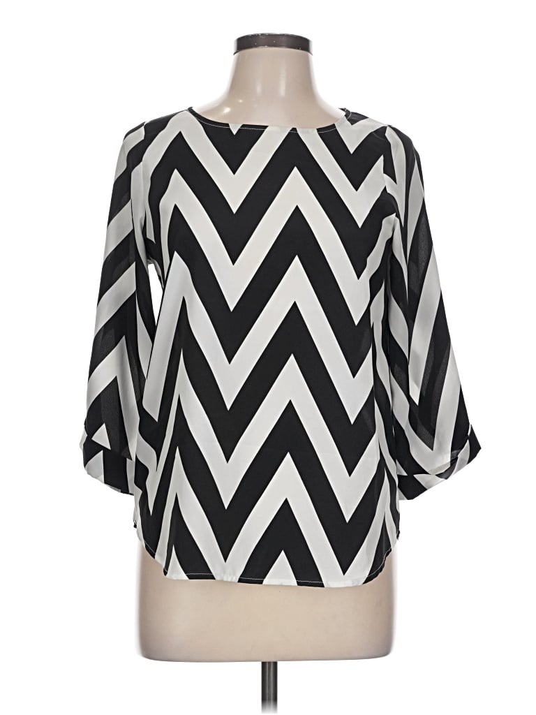 Pre-owned Everly 3/4 Sleeve Blouse In Black