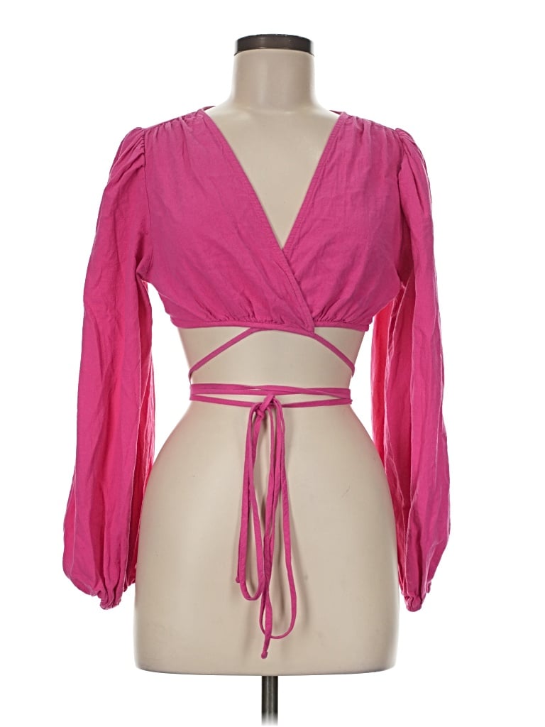 Pre-owned Shein Long Sleeve Blouse In Pink