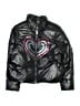 Peek... 100% Polyester Hearts Black Jacket Size 10 - photo 1