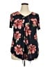 Daytrip Floral Black Short Sleeve Blouse Size 3X - photo 1