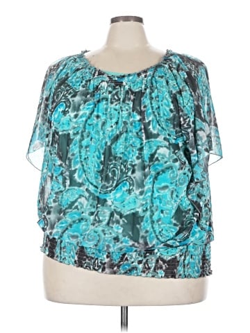 INC International Concepts Short Sleeve Blouse (view 1)