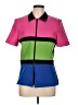 Spago 100% Polyester Color Block Pink Short Sleeve Blouse Size 10 - photo 1