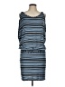 M.S.S.P. 100% Rayon Stripes Blue Casual Dress Size M - photo 1