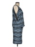 M.S.S.P. 100% Rayon Stripes Blue Casual Dress Size M - photo 4