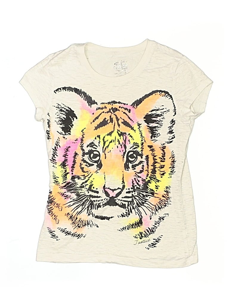 Pre-owned Justice Kids' Short Sleeve T-shirt In Ivory
