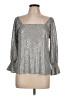 Belldini Metallic Silver 3/4 Sleeve Blouse Size L - photo 1