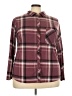 Just Be... Plaid Burgundy Long Sleeve Blouse Size 3X - photo 1