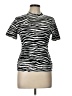 Theory Animal Print Silver Short Sleeve Turtleneck Size L - photo 1