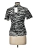 Theory Animal Print Silver Short Sleeve Turtleneck Size L - photo 2