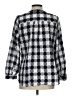 Talbots 100% Cotton Checkered-gingham Gray 3/4 Sleeve Blouse Size Lg Petite - photo 2