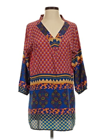 Feathers 3/4 Sleeve Blouse (view 1)