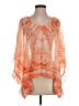 Chico's 100% Polyester Orange 3/4 Sleeve Blouse Size S - photo 1
