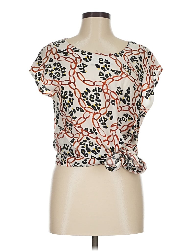 Pre-owned Corey Lynn Calter Short Sleeve Blouse In Ivory