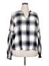 Perch by Blu Pepper 100% Rayon Plaid Blue Long Sleeve Blouse Size XXL - photo 1